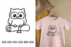 Owl and Book SVG &amp; Clipart Product Image 1