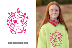 Kawaii Unicorn SVG - Kawaii Unicorn Clipart Product Image 1