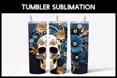 3D Skulls with Flowers Tumbler Sublimation |3D Halloween II Product Image 6