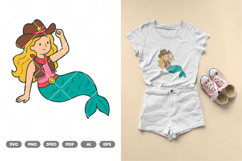 Cowgirl Mermaid SVG &amp; Clipart Product Image 1