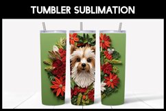 6 3D Christmas Yorkie Dog Tumbler Sublimation | 3D Tumbler Product Image 6