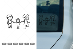Family Stick Figure SVG &amp; Clipart Product Image 1