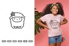 Kawaii Sheep SVG &amp; Clipart Product Image 1
