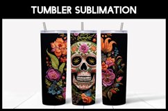 3D Skulls with Flowers Tumbler Sublimation |3D Halloween Product Image 6