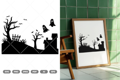 Halloween Scene SVG &amp; Clipart Product Image 1
