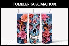 3D Skulls with Flowers Tumbler Sublimation |3D Halloween II Product Image 6
