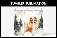 6 Winter Pomeranian Dog Tumbler Sublimation |Winter Tumbler Product Image 4