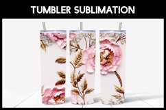6 Embroidered Seamless Peonies Tumbler Sublimation Product Image 3