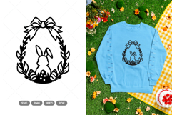 Easter Bunny Wreath SVG &amp; Clipart Product Image 1