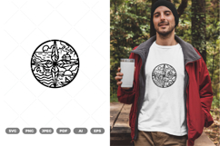 Line Art Compass Landscape SVG &amp; Clipart Product Image 1