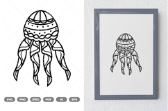Mandala Jellyfish SVG &amp; Clipart Product Image 1