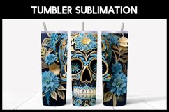 3D Skulls with Flowers Tumbler Sublimation |3D Halloween Product Image 6