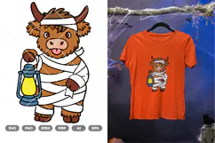 Highland Cow Halloween Colored SVG & Clipart Product Image 2