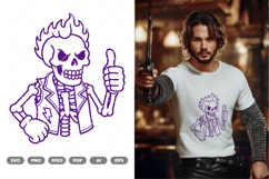 Thumbs Up Skull SVG &amp; Clipart Product Image 1