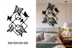 Geometrical Butterflies Wall Decor SVG &amp; Clipart Product Image 1