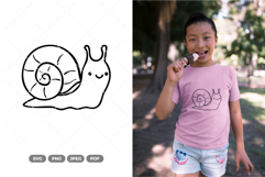 Kawaii Snail SVG &amp; Clipart Product Image 1