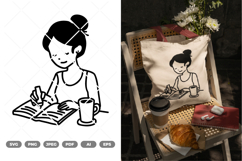Book and Coffee SVG &amp; Clipart Product Image 1