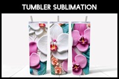 3D Flowers orchids Tumbler Sublimation |3D Tumbler Product Image 6