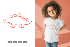 Kawaii Dino SVG &amp; Clipart - Dinosaur Doodle Product Image 1