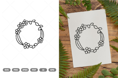 Floral Wreath SVG &amp; Clipart Product Image 1