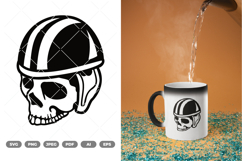 Skull Head Wearing Helmet SVG &amp; Clipart Product Image 1