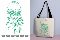 Floral Jellyfish SVG &amp; Clipart Product Image 1
