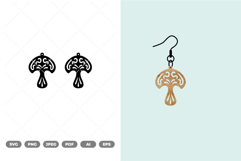 Mushroom Earring SVG &amp; Clipart Product Image 1