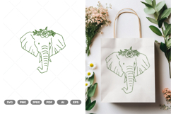 Floral Elephant SVG &amp; Clipart Product Image 1