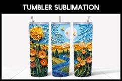 6 3D Summer Landscape Tumbler Sublimation I Paper Quilling Product Image 5