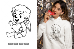 Kawaii Cupid SVG &amp; Clipart Product Image 1