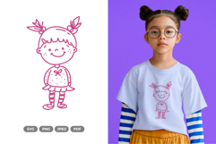 Girl Doodle SVG &amp; Clipart Product Image 1