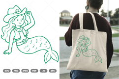 Cowgirl Mermaid SVG &amp; Clipart Product Image 1