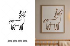 Cute Deer SVG &amp; Clipart - Nursery Doodle Product Image 1