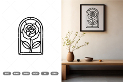Flower Stained Glass SVG &amp; Clipart Product Image 1