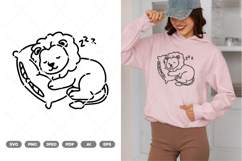 Sleeping Lion SVG &amp; Clipart Product Image 1