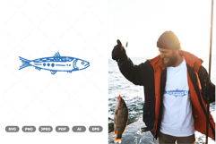 Folk Art Sardines SVG &amp; Clipart Product Image 1