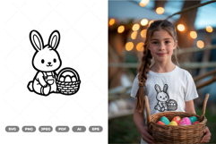 Bunny Character Doodle SVG &amp; Clipart Product Image 1