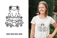 Frog and Flower SVG &amp; Clipart Product Image 1