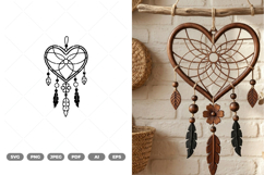 Heart Dream Catcher SVG &amp; Clipart Product Image 1