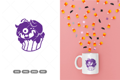 Zombie Monster Cupcake SVG &amp; Clipart Product Image 1