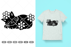 Sleeping Cat SVG &amp; Clipart Product Image 1