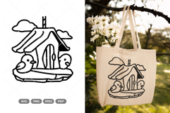 Bird House Doodle SVG &amp; Clipart Product Image 1