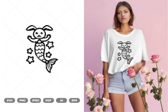 Rabbit Mermaid SVG &amp; Clipart Product Image 1