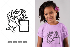 Cute Cupid Doodle SVG &amp; Clipart Product Image 1