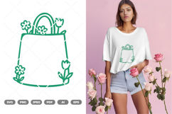 Floral Shopping Bag SVG &amp; Clipart Product Image 1