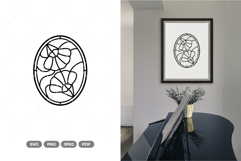 Floral Glass Art Outline SVG &amp; Clipart Product Image 1