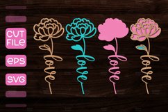 3D Layered Peony Flower Laser Cut I Laser Cut Gift Product Image 1