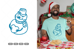 Cute Snowmen Doodle SVG and Clipart Product Image 1