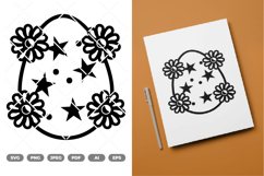 Floral Easter Egg SVG &amp; Clipart Product Image 1