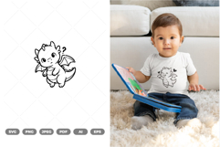 Baby Dragon Doodle SVG &amp; Clipart Product Image 1